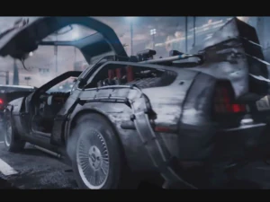 Mobil Sci-Fi yang dikonsep menjadi Parzivals Delorean dari film Ready Player One Model 3D