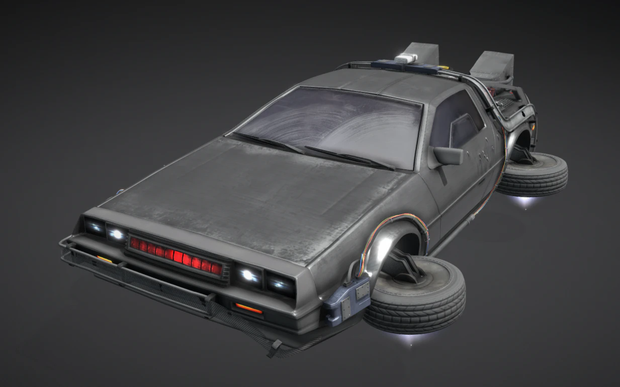 Mobil Sci-Fi yang dikonsep menjadi Parzivals Delorean dari film Ready Player One Model 3D .c4d .max .obj .3ds .fbx .stl .blend 