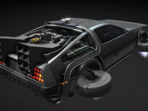 Mobil Sci-Fi yang dikonsep menjadi Parzivals Delorean dari film Ready Player One Model 3D