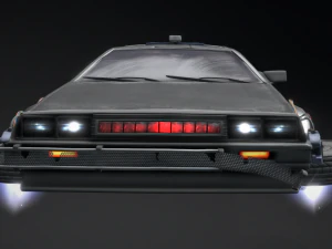 Mobil Sci-Fi yang dikonsep menjadi Parzivals Delorean dari film Ready Player One Model 3D