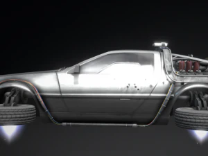 Mobil Sci-Fi yang dikonsep menjadi Parzivals Delorean dari film Ready Player One Model 3D