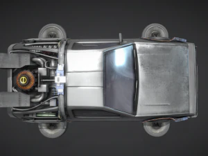 Mobil Sci-Fi yang dikonsep menjadi Parzivals Delorean dari film Ready Player One Model 3D