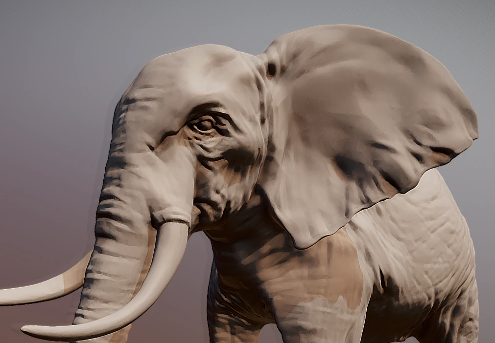 Elephant 3D printable scan 3D Print Model .c4d .max .obj .3ds .fbx .stl .blend