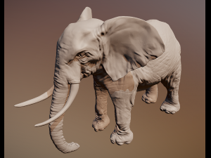 Elephant 3D printable scan 3D 프린트 모델
