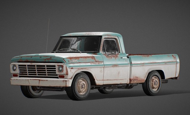 Car F100 1967 3D-Modell .c4d .max .obj .3ds .fbx .stl .blend 