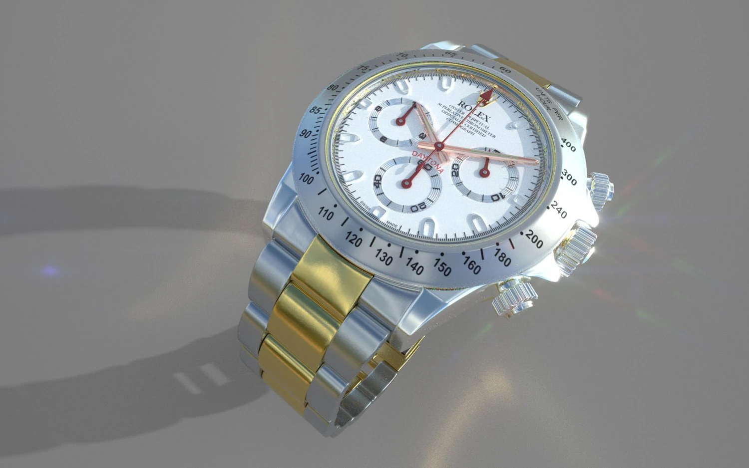 rolex daytona watch 3D Model .c4d .max .obj .3ds .fbx .stl .blend 