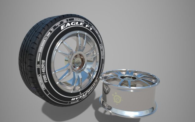 tire and rim Model 3D .c4d .max .obj .3ds .fbx .stl .blend 