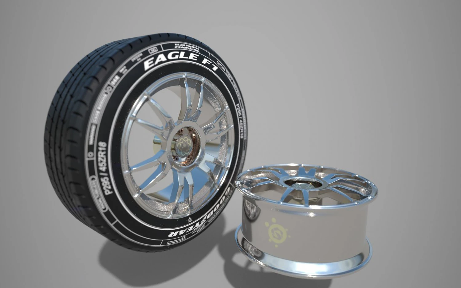 tire and rim 3D Model .c4d .max .obj .3ds .fbx .stl .blend 