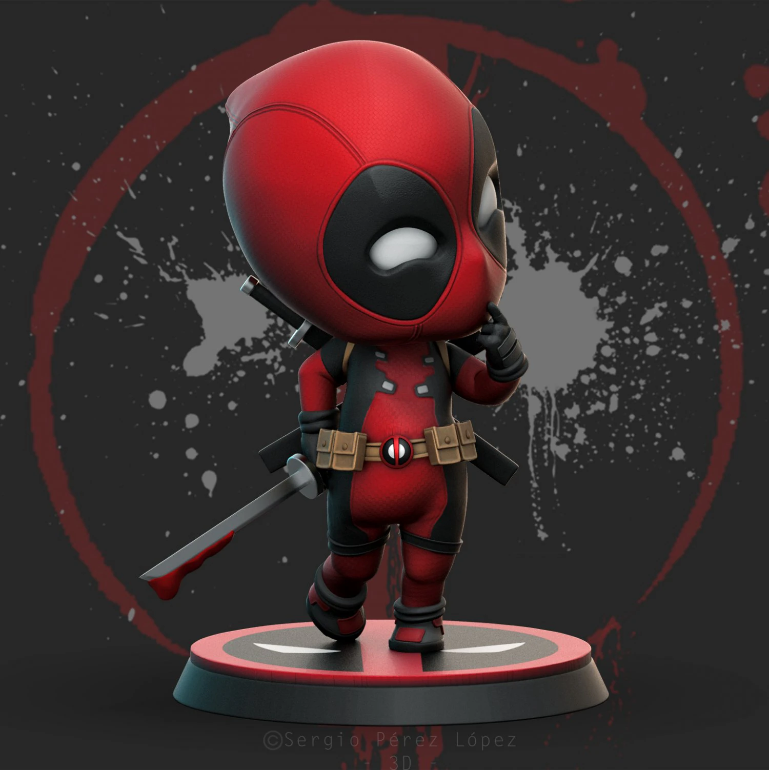 deadpool chibi 3dprint 3D Print Model .c4d .max .obj .3ds .fbx .stl .blend 