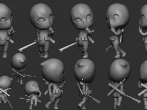deadpool chibi 3dprint Model do druku 3D