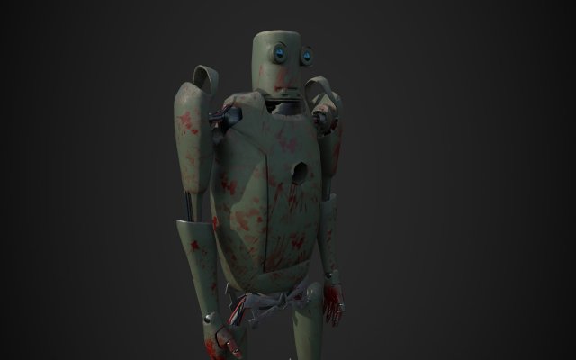 sci-fi android low-poly rigged 3D मॉडल .c4d .max .obj .3ds .fbx .stl .blend 