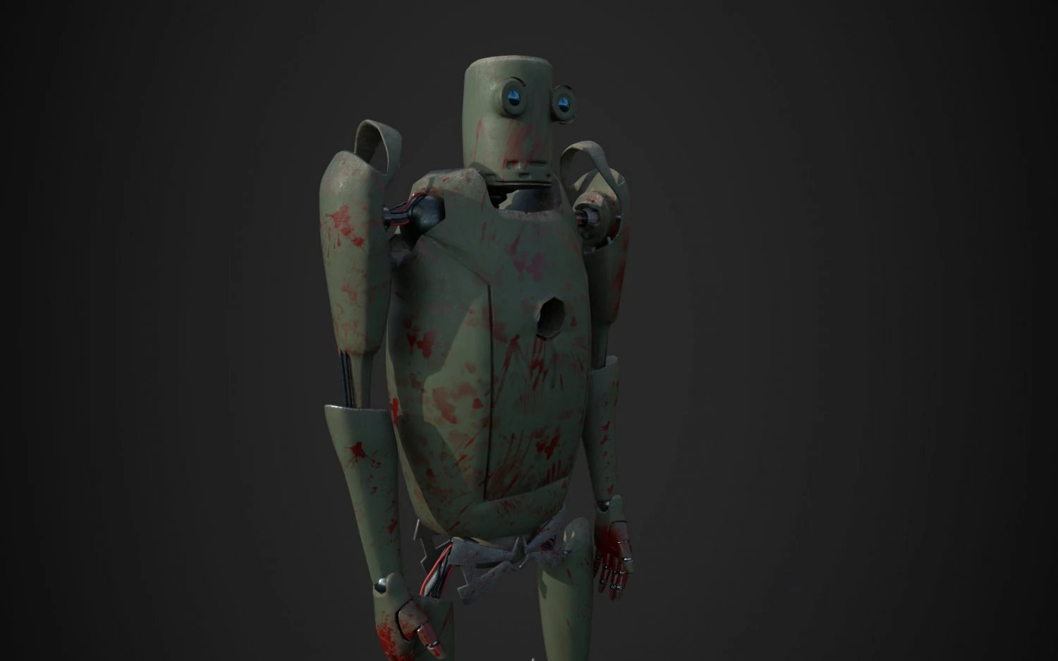 sci-fi android low-poly rigged 3D Model .c4d .max .obj .3ds .fbx .stl .blend 