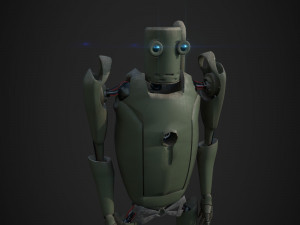 sci-fi android low-poly rigged 3D मॉडल