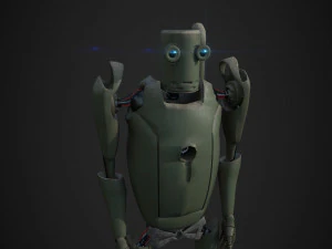 sci-fi android low-poly rigged 3D Model