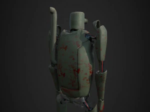 sci-fi android low-poly rigged 3D Model