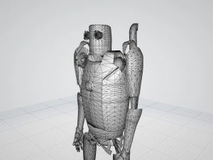 sci-fi android low-poly rigged 3D Model