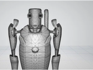 sci-fi android low-poly rigged 3D Model