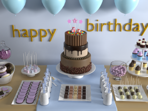 birthday table 3D 모델