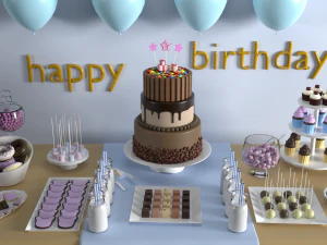birthday table 3D Model