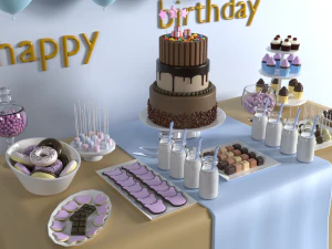 birthday table 3D Model