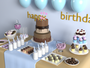 birthday table 3D 모델