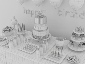birthday table 3D Model