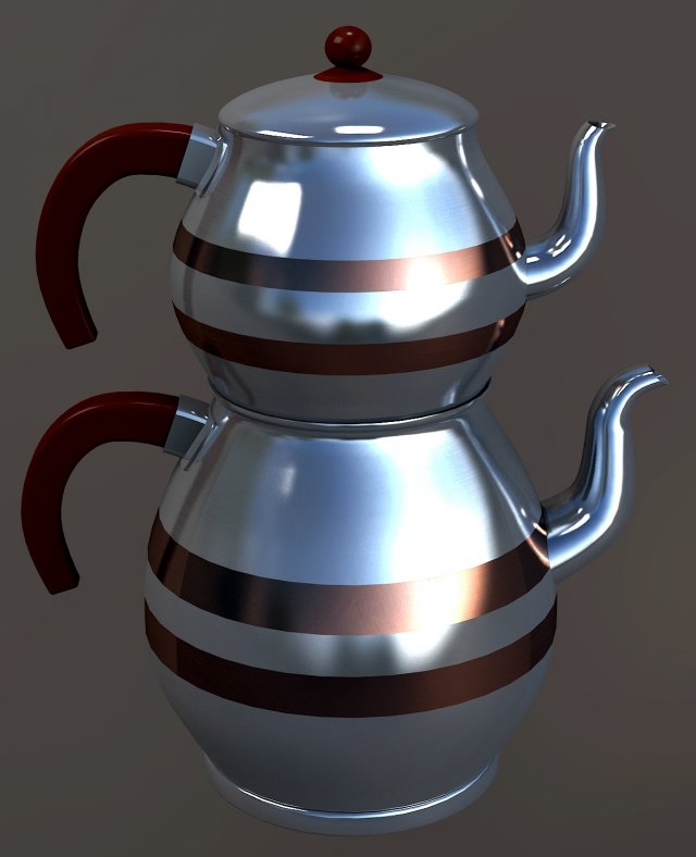 turkish tea kettle 3D मॉडल .c4d .max .obj .3ds .fbx .stl .blend 