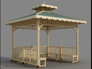 gazebo 3mx3m 3D मॉडल