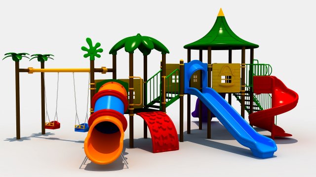 outdoor jungle playground 3D मॉडल .c4d .max .obj .3ds .fbx .stl .blend