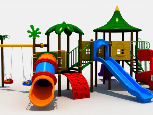 Dschungelspielplatz im Freien 3D Modell