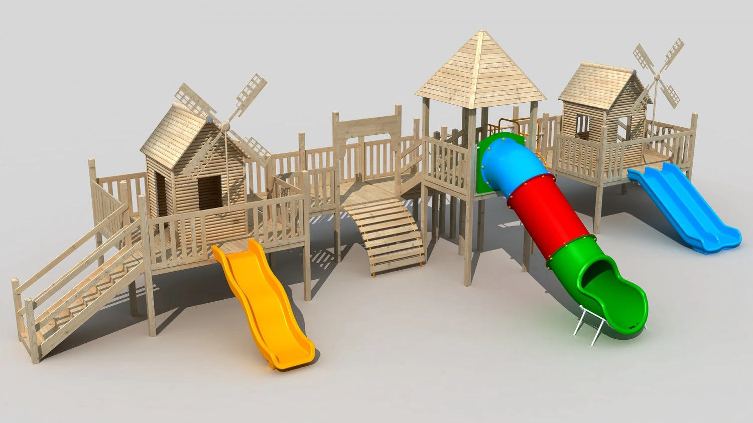 wooden playground 3D Model .c4d .max .obj .3ds .fbx .stl .blend 
