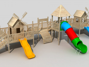 wooden playground 3D Model