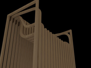 serial planes wooden chair 3D 모델