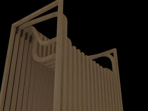 serial planes wooden chair 3D Model