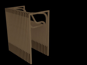 serial planes wooden chair 3D 모델