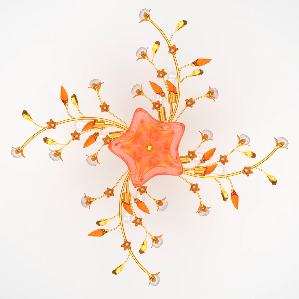 flower chandelier 3D Model .c4d .max .obj .3ds .fbx .stl .blend