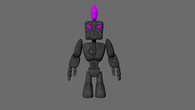 Character Stone with Rig Model 3D .c4d .max .obj .3ds .fbx .stl .blend 