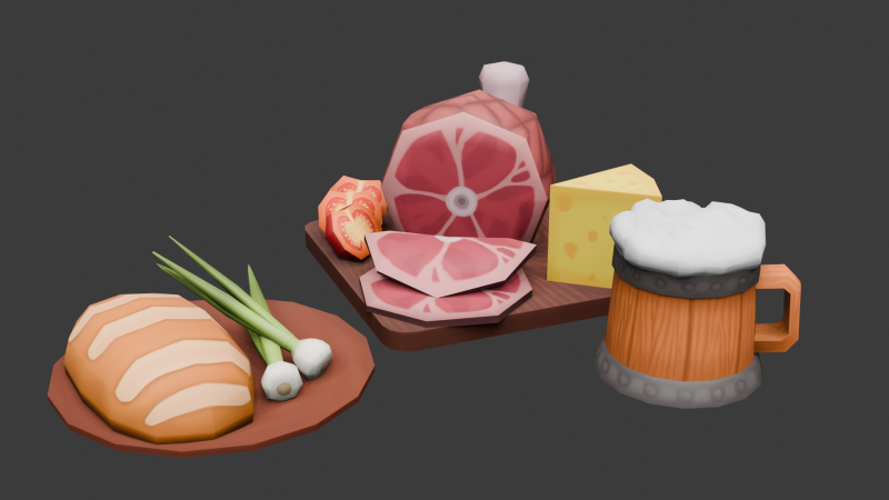 Low poly food 3D 模型 .c4d .max .obj .3ds .fbx .stl .blend 