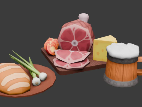 Cibo a basso contenuto di poli Modello 3D