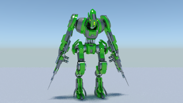 green robot rigged 3D Model .c4d .max .obj .3ds .fbx .stl .blend 