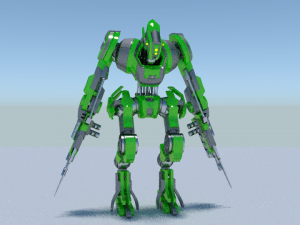 green robot rigged 3D मॉडल