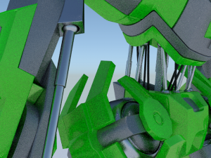 green robot rigged 3D Model