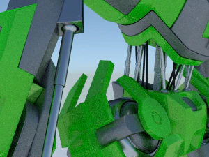 green robot rigged 3D Model