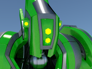 green robot rigged 3D Model