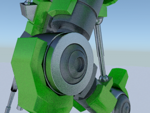 green robot rigged 3D Model