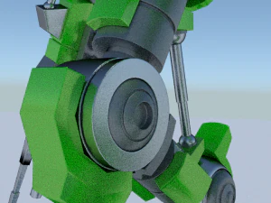 green robot rigged 3D Model