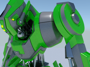 green robot rigged 3D Model