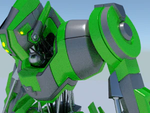 green robot rigged 3D Model