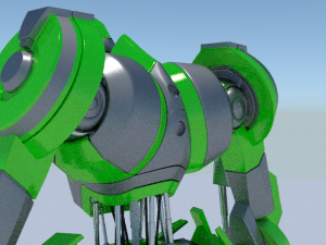 green robot rigged 3D Model