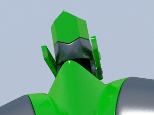 green robot rigged 3D Model